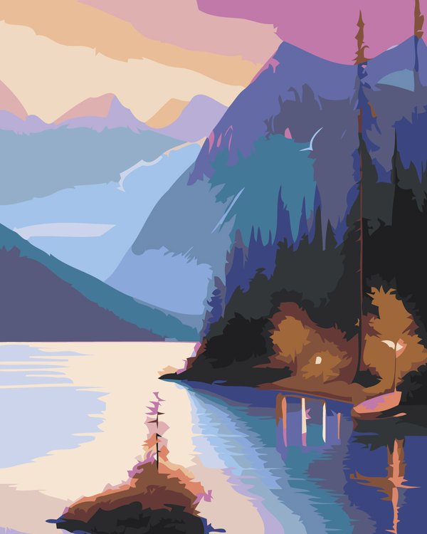 Картина по номерам «Река в горах»