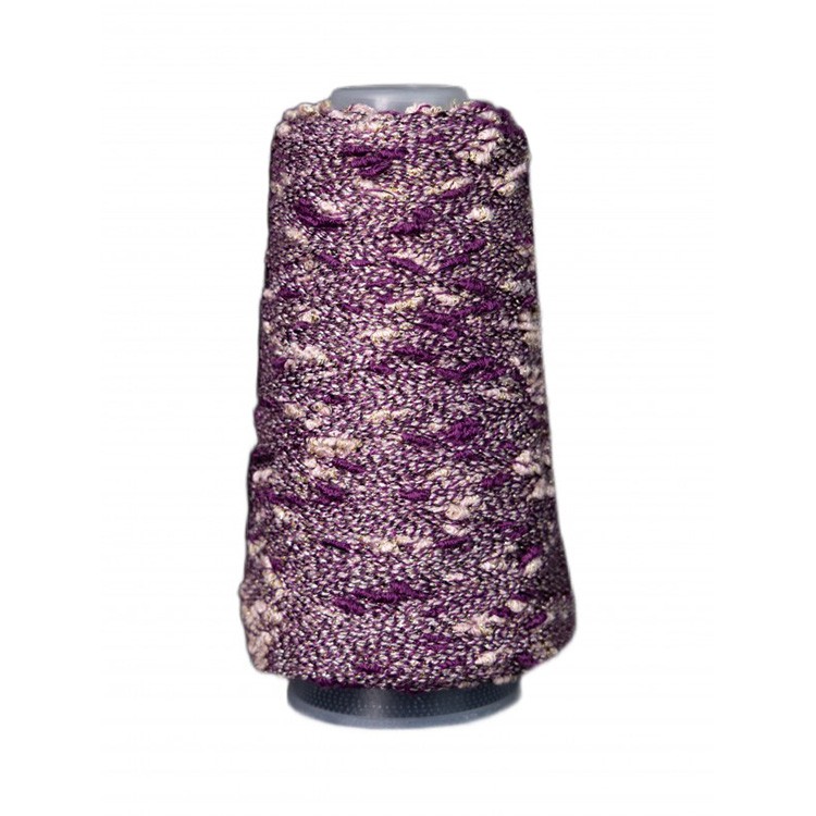 Пряжа бобинная OnlyWe Узелковый люрекс (шишибрики) (Y54), фиолетовый с розовым и золотым люрексом, 1 шт., 50 г