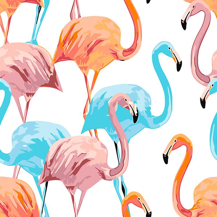 Картина по номерам «Акварельные фламинго»