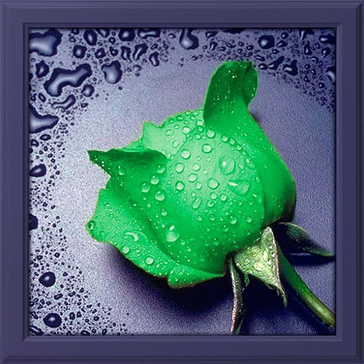 Алмазная вышивка «Зеленая роза»