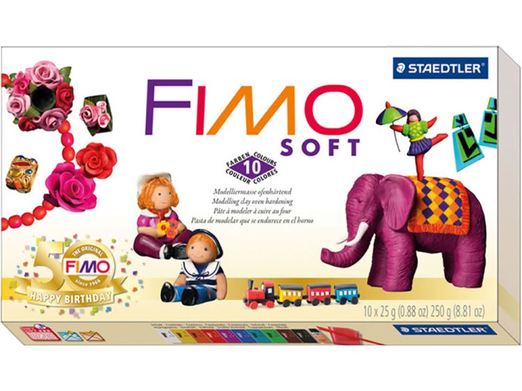 Набор FIMO Soft «Ностальгия» базовый (10 цветов х 25 г, лак и стек)