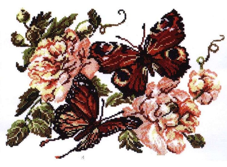 Набор для вышивания «Пионы и бабочки»