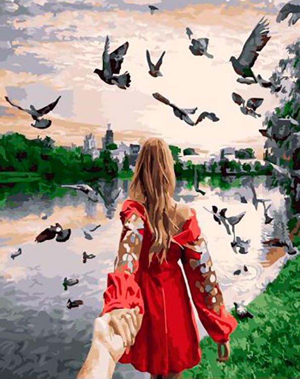 Картина по номерам «Следуй за мной. Новодевичий монастырский парк»