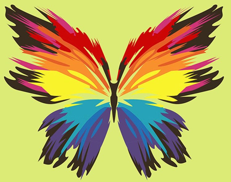 Картина по номерам «Бабочка-многоцветница» (мини-раскраска)