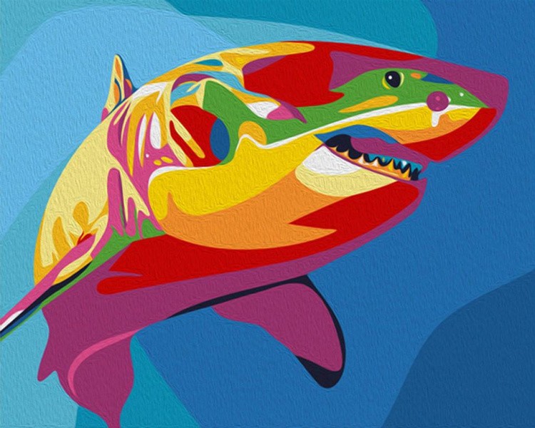 Картина по номерам «Радужная акула»