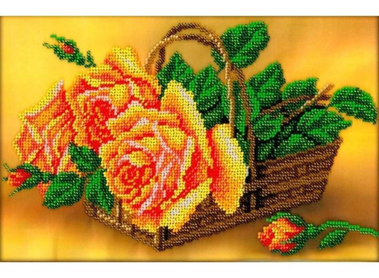 Набор вышивки бисером «Розы в корзине»