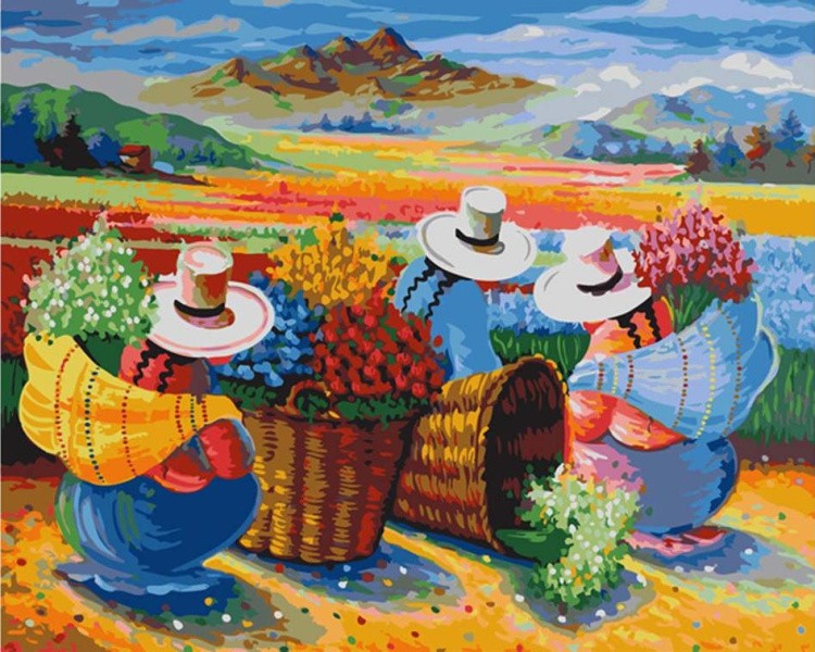 Картина по номерам «Сбор урожая цветов в Перу»