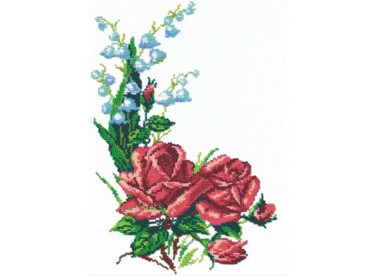 Набор вышивки бисером «Розы и ландыши»