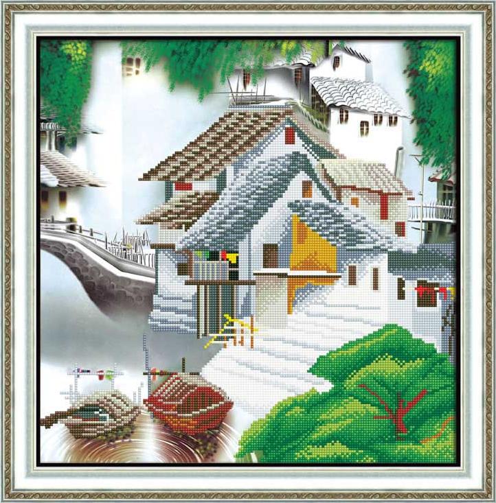 Алмазная вышивка «Китайская деревня»