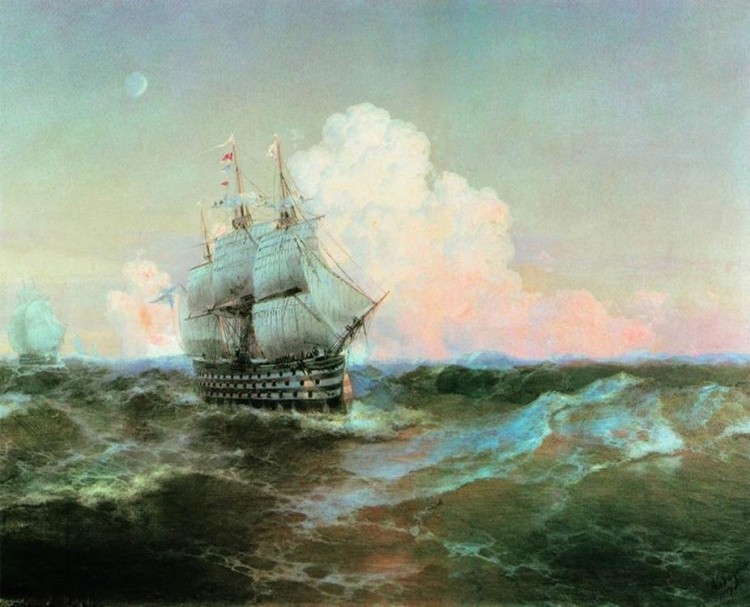 Картина по номерам «Корабль Двенадцать апостолов» Ивана Айвазовского