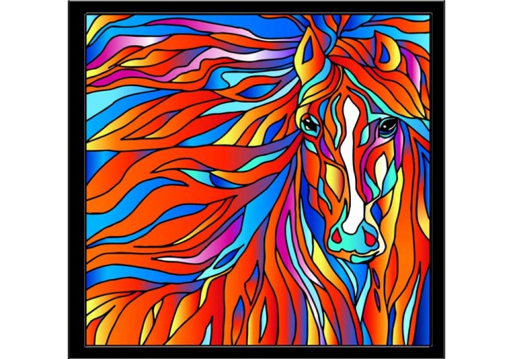 Витраж-раскраска «Огненная лошадь»