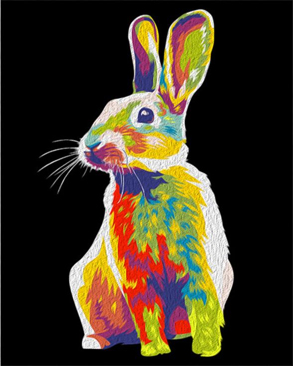 Картина по номерам «Радужный кролик»