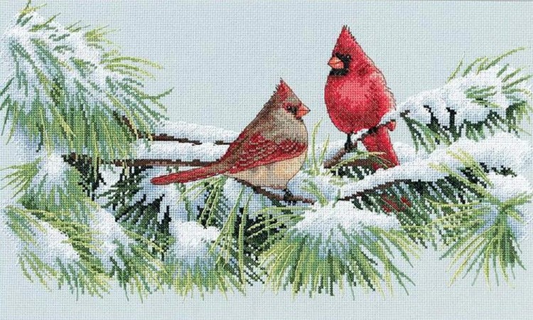 Набор для вышивания «Зимние кардиналы»
