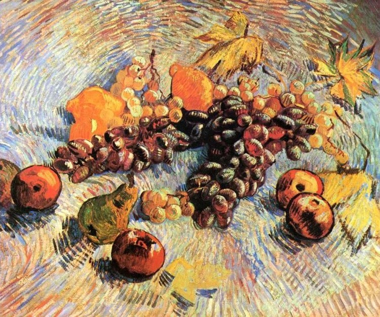 Картина по номерам «Натюрморт с яблоками и виноградом» Ван Гога