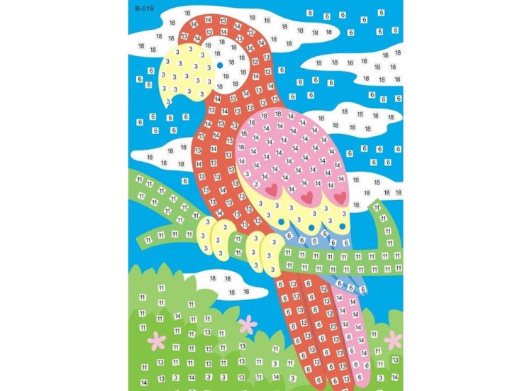 Мозаика из стикеров «Попугай»