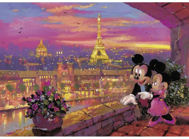 Пазлы «Микки и Минни в Париже»
