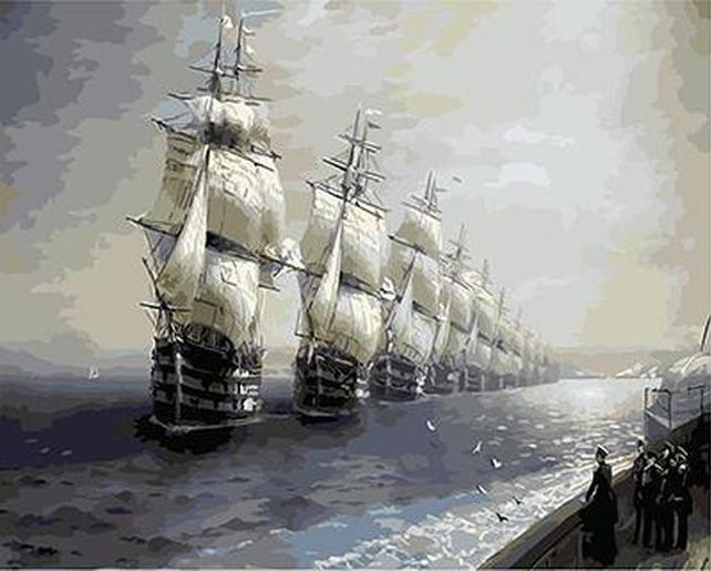 Картина по номерам «Смотр Черноморского флота» Ивана Айвазовского