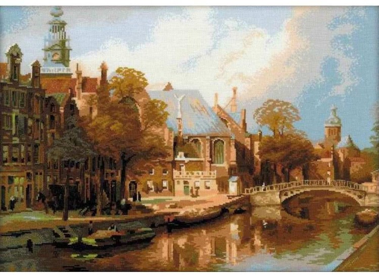 Набор для вышивания «Амстердам. Старая церковь Святого Николая»