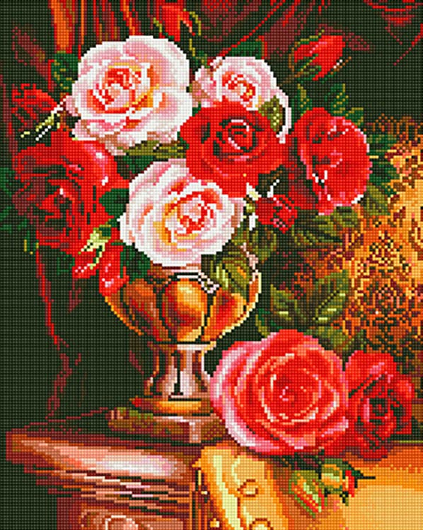 Алмазная вышивка «Розы на столе»