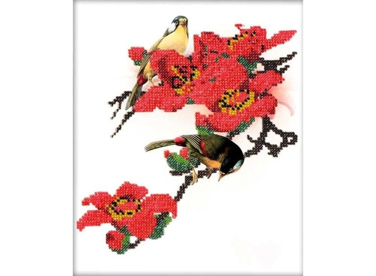 Набор вышивки бисером «Птица в цветах»