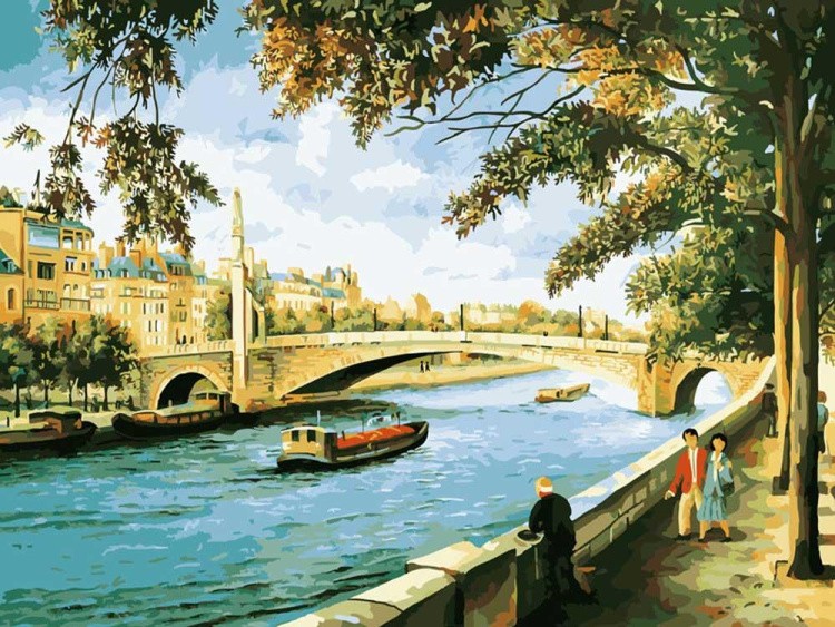 Картина по номерам «Мост через канал»
