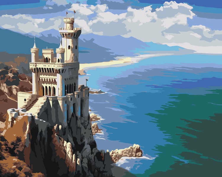 Картина по номерам «Море: Замок на скалистом берегу»