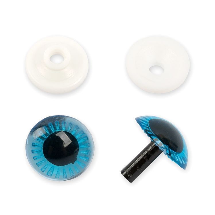 Глаза пластиковые с фиксатором (с лучиками), синие, d 13 мм, 50 шт., HobbyBe