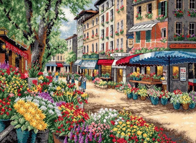 Набор для вышивания «Парижский цветочный рынок»