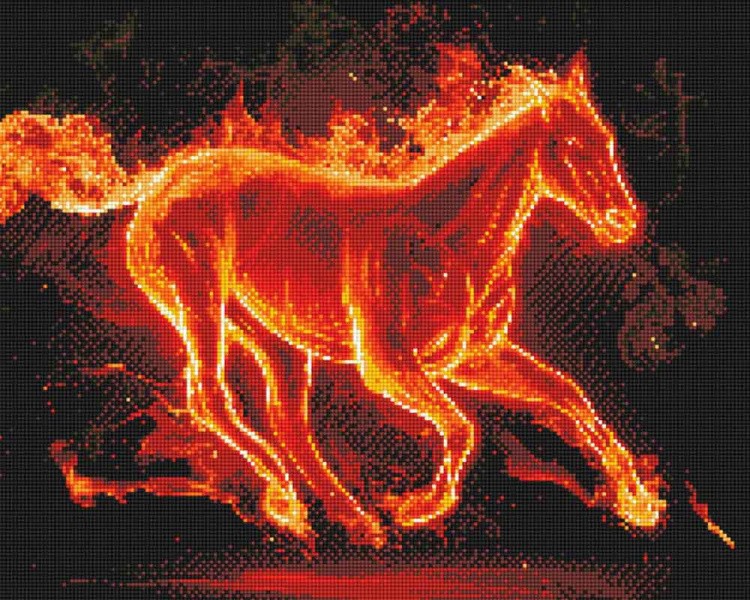 Алмазная вышивка «Огненная лошадь»