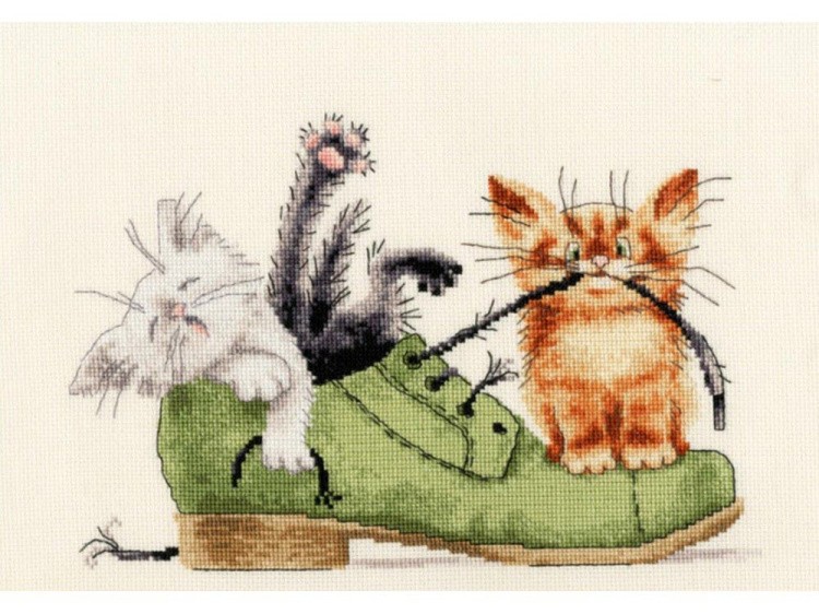 Набор для вышивания «Котята в ботинке»