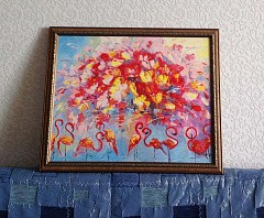 Картина по номерам «Танец красного фламинго» Лианы Моисеевой
