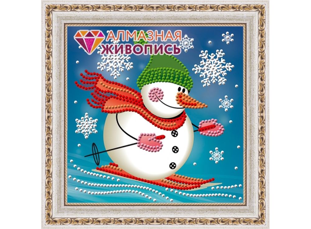 

Алмазная вышивка «Снеговик лыжник»
