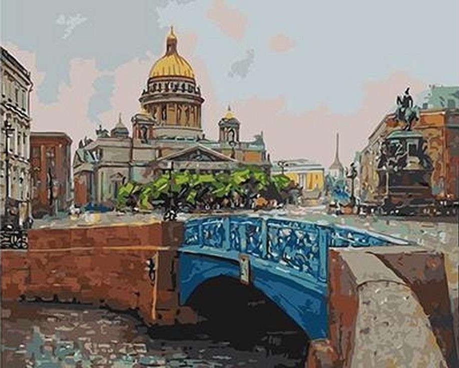 

Картина по номерам «Вид от Синего моста. Исаакиевский собор»