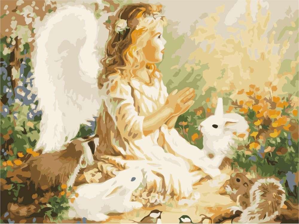 

Картина по номерам «Ангел и лесные жители» Доны Гелсингер