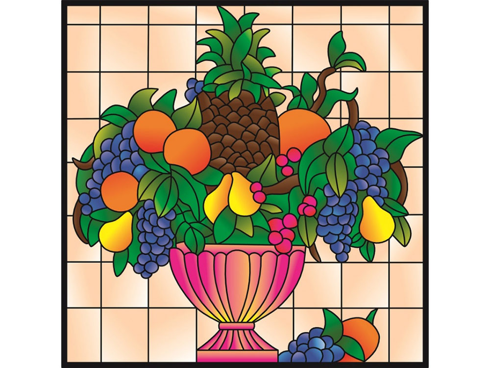

Витраж-раскраска «Ваза с фруктами», «Ваза с фруктами»