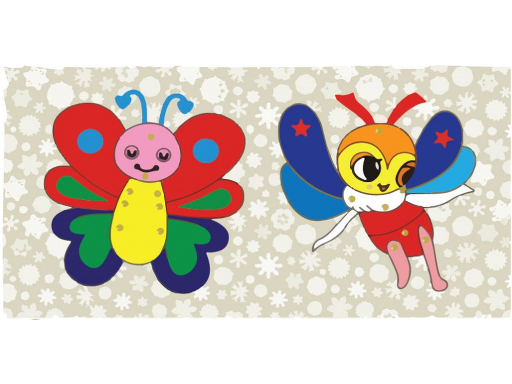 

Мозаика «Бабочка и пчелка» (фигурки из картона