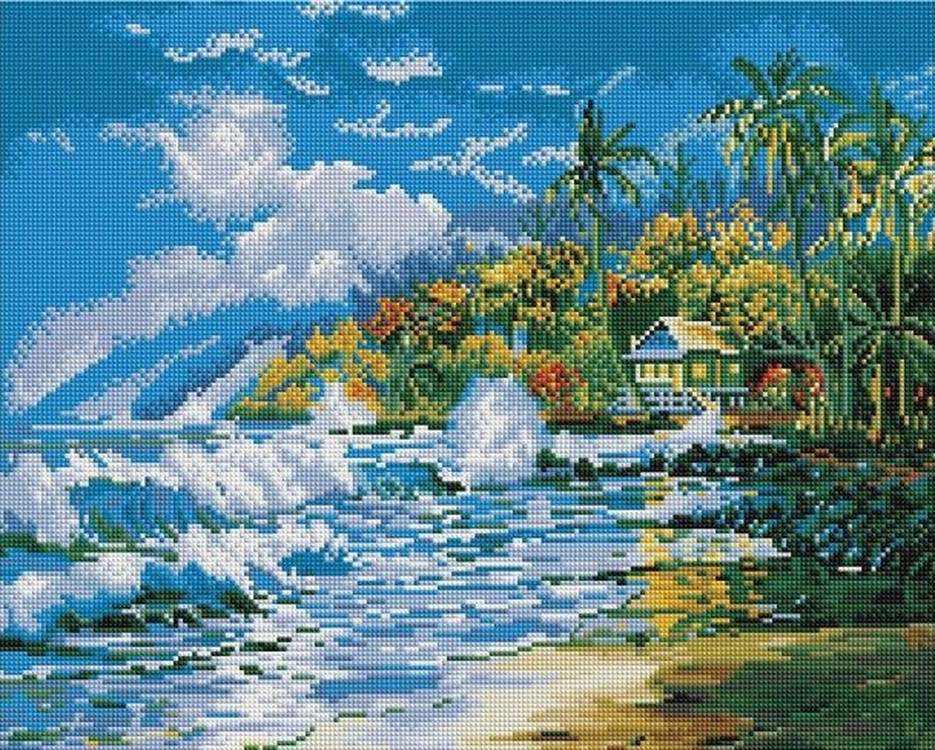 

Алмазная вышивка «Море и пальмы»
