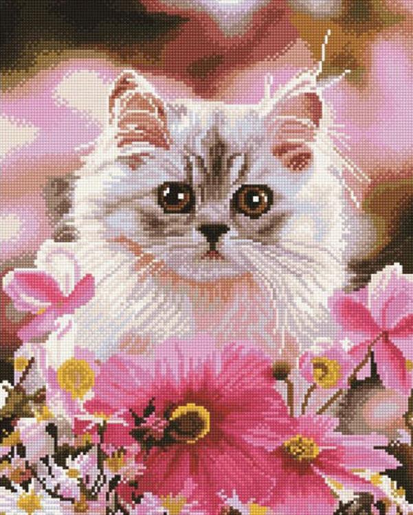 

Алмазная вышивка «Котенок в цветах»