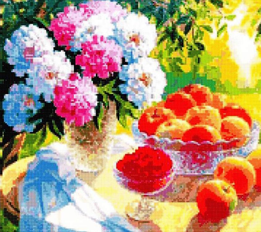 

Алмазная вышивка «Пионы и яблоки»