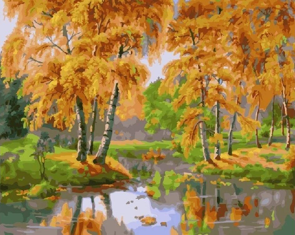 

Картина по номерам «Осенние березки» Виктора Цыганова