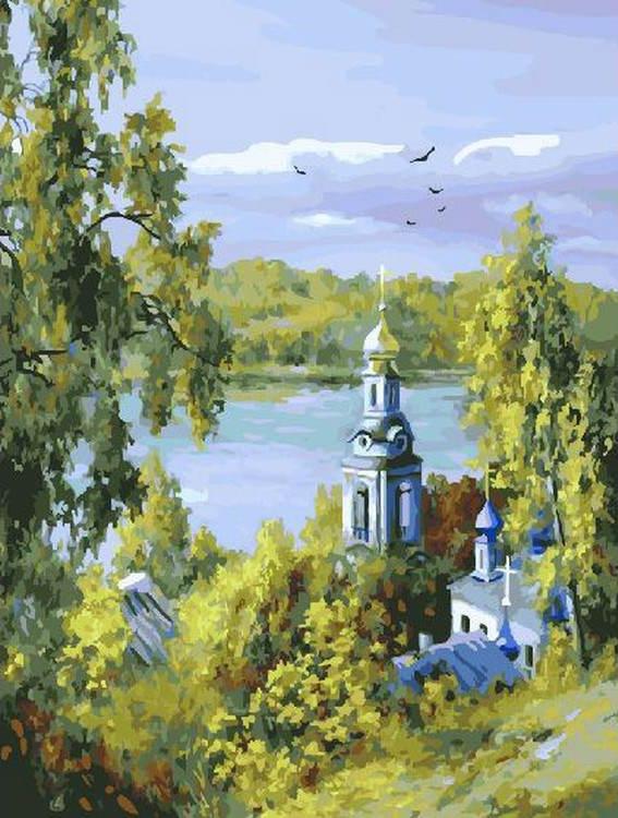 

Картина по номерам «Собор на берегу озера» Сергея Дорофеева, «Собор на берегу озера»