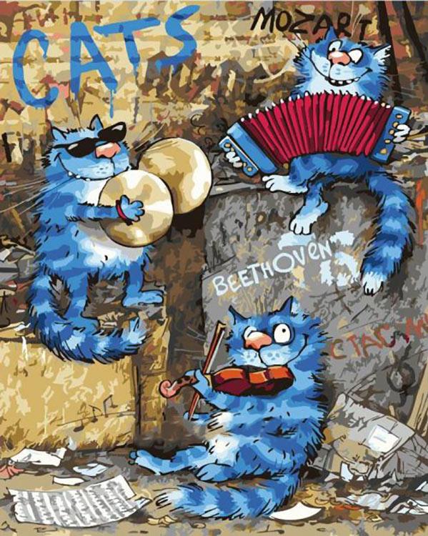 

Картина по номерам «В джазе только котики» Рины Зенюк