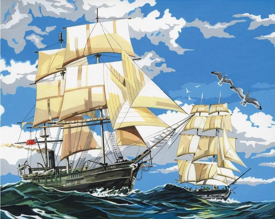 

Картина по номерам «Парусник»