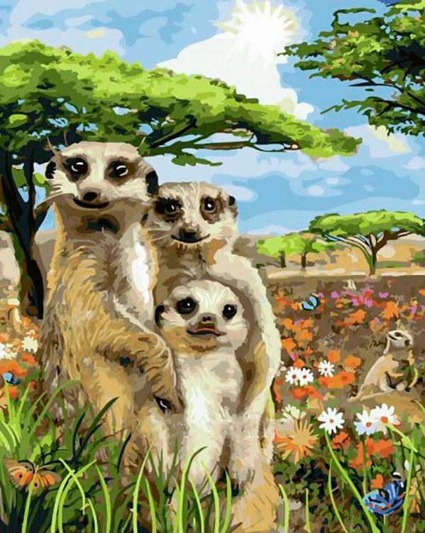 

Картина по номерам «Семья сусликов»