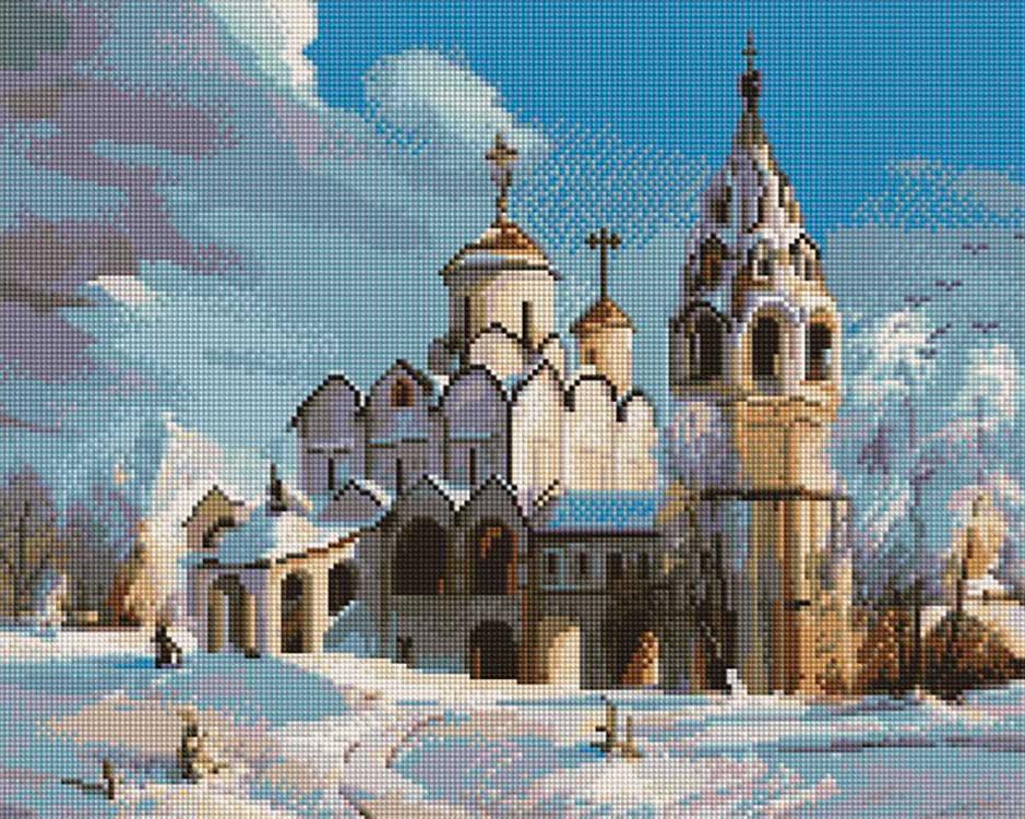 

Алмазная вышивка «Зимняя церковь»