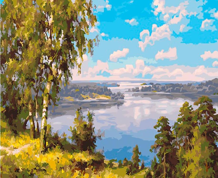 

Картина по номерам «Березка у реки» Сергея Басова, «Березка у реки»