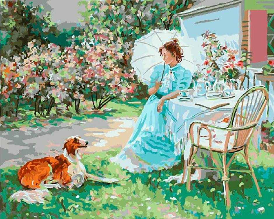 

Картина по номерам «Барышня в саду» Александра Аверина