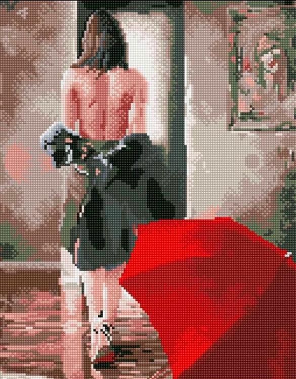 

Алмазная вышивка «Красный зонт» Даниэля дель Орфано, «Красный зонт»
