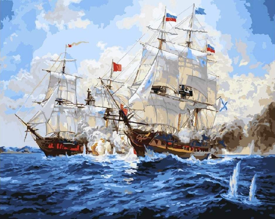 

Картина по номерам «Морская битва» Владимира Абат-Черкасова, «Морская битва»