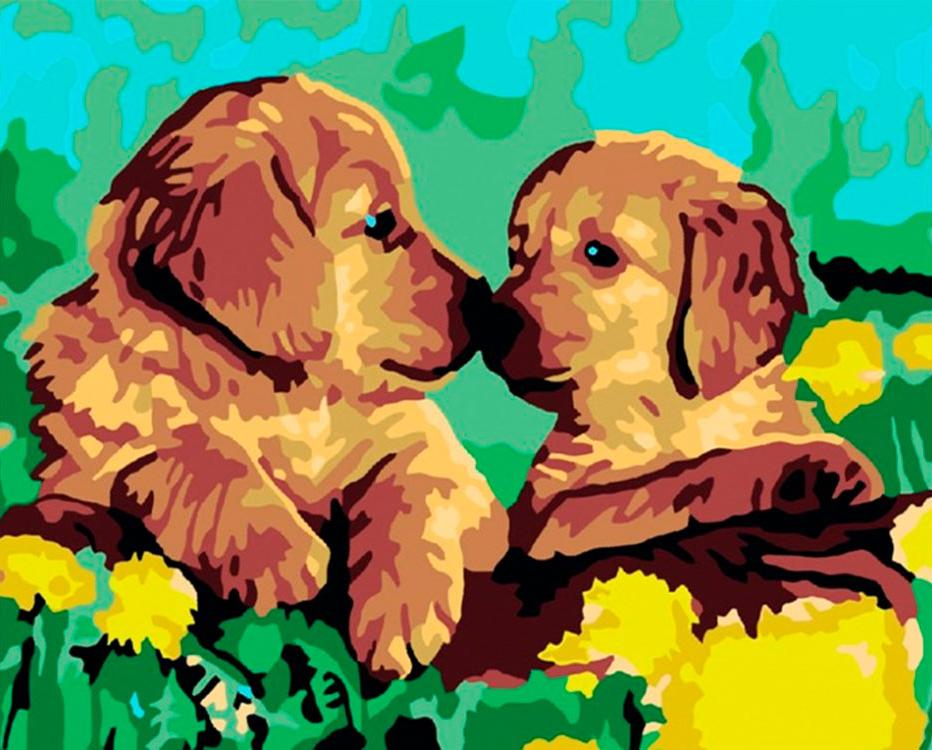 

Картина по номерам «Милые щенки»